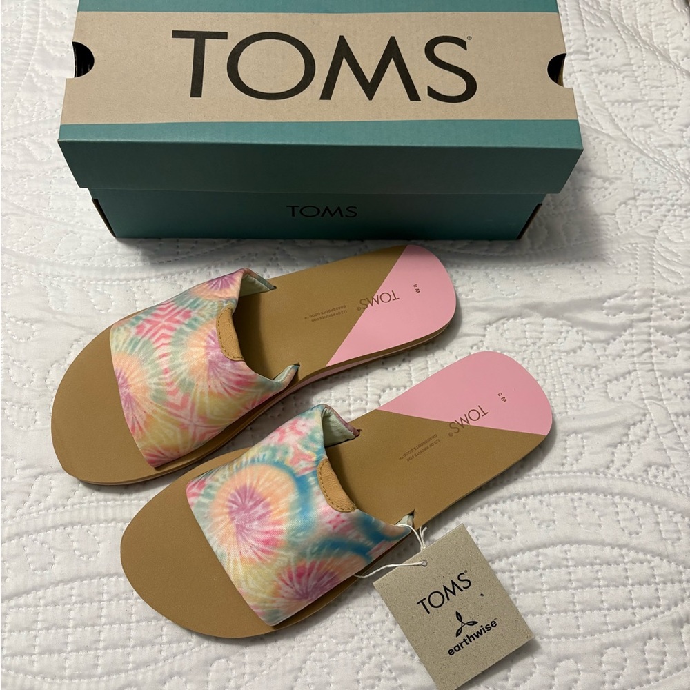TOMS Multicolor Tie-Dye Slides